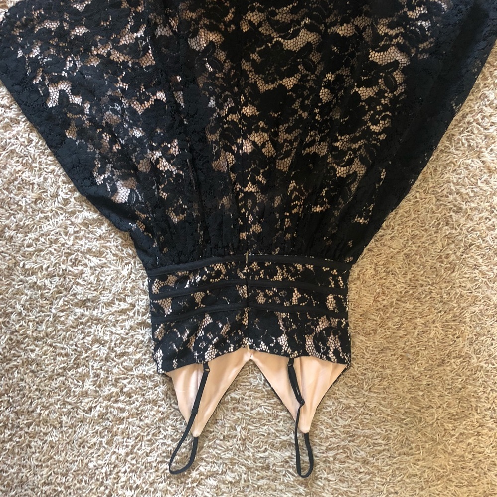 NWOT- Black spaghetti strap lace dress